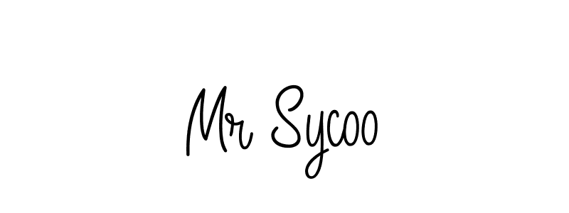 Use a signature maker to create a handwritten signature online. With this signature software, you can design (Angelique-Rose-font-FFP) your own signature for name Mr Sycoo. Mr Sycoo signature style 5 images and pictures png