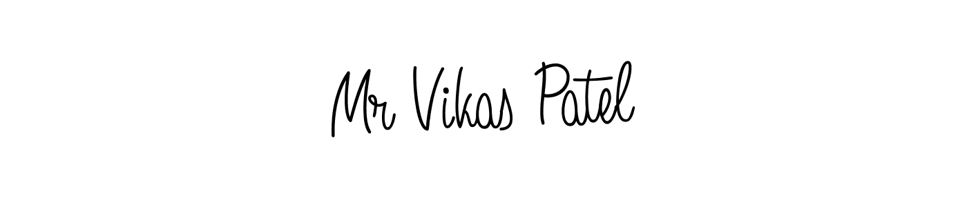 The best way (Angelique-Rose-font-FFP) to make a short signature is to pick only two or three words in your name. The name Mr Vikas Patel include a total of six letters. For converting this name. Mr Vikas Patel signature style 5 images and pictures png