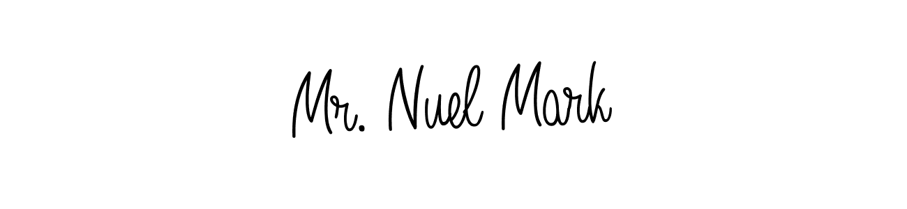 You should practise on your own different ways (Angelique-Rose-font-FFP) to write your name (Mr. Nuel Mark) in signature. don't let someone else do it for you. Mr. Nuel Mark signature style 5 images and pictures png