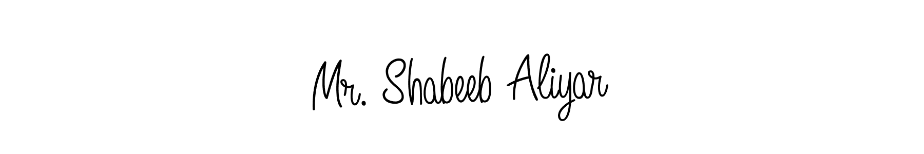 Make a beautiful signature design for name Mr. Shabeeb Aliyar. With this signature (Angelique-Rose-font-FFP) style, you can create a handwritten signature for free. Mr. Shabeeb Aliyar signature style 5 images and pictures png