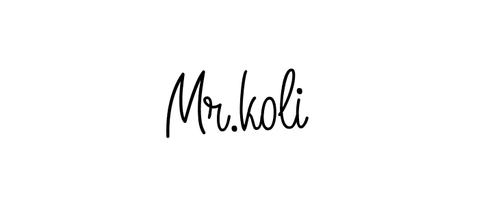 Design your own signature with our free online signature maker. With this signature software, you can create a handwritten (Angelique-Rose-font-FFP) signature for name Mr.koli. Mr.koli signature style 5 images and pictures png