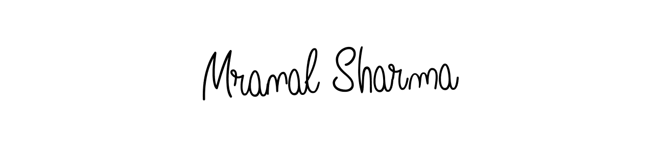 The best way (Angelique-Rose-font-FFP) to make a short signature is to pick only two or three words in your name. The name Mranal Sharma include a total of six letters. For converting this name. Mranal Sharma signature style 5 images and pictures png