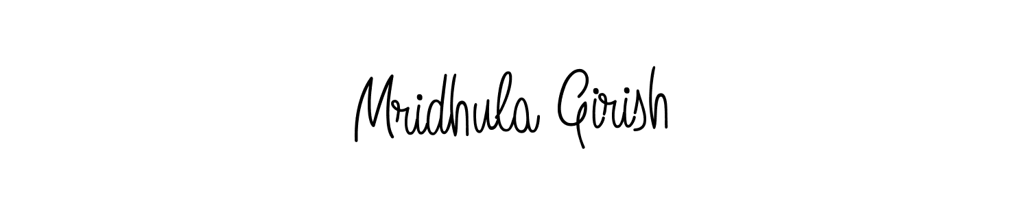 Use a signature maker to create a handwritten signature online. With this signature software, you can design (Angelique-Rose-font-FFP) your own signature for name Mridhula Girish. Mridhula Girish signature style 5 images and pictures png