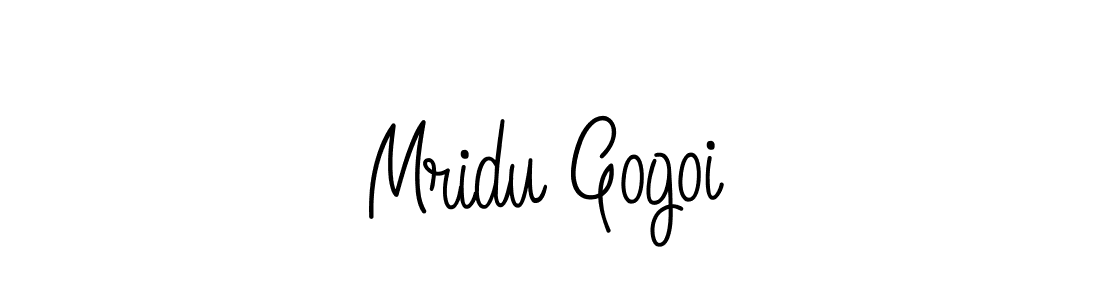 You should practise on your own different ways (Angelique-Rose-font-FFP) to write your name (Mridu Gogoi) in signature. don't let someone else do it for you. Mridu Gogoi signature style 5 images and pictures png