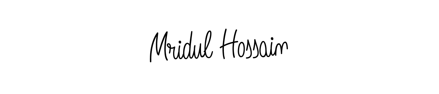 Make a beautiful signature design for name Mridul Hossain. With this signature (Angelique-Rose-font-FFP) style, you can create a handwritten signature for free. Mridul Hossain signature style 5 images and pictures png