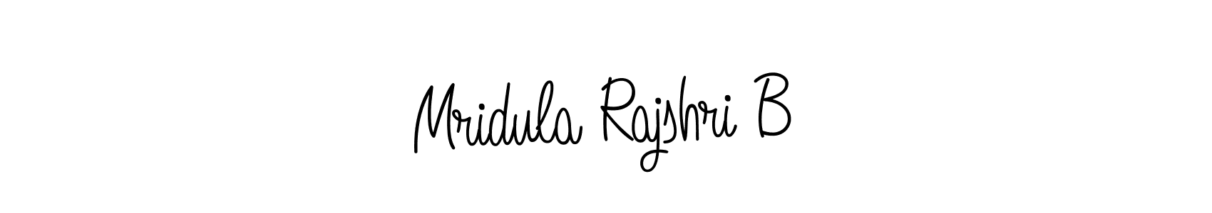 You should practise on your own different ways (Angelique-Rose-font-FFP) to write your name (Mridula Rajshri B) in signature. don't let someone else do it for you. Mridula Rajshri B signature style 5 images and pictures png