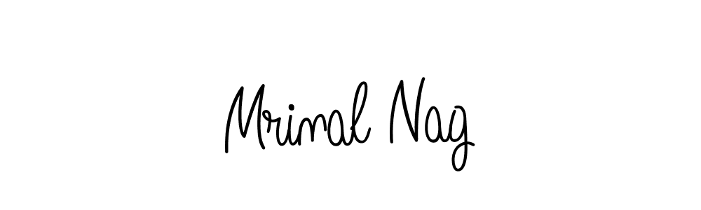 The best way (Angelique-Rose-font-FFP) to make a short signature is to pick only two or three words in your name. The name Mrinal Nag include a total of six letters. For converting this name. Mrinal Nag signature style 5 images and pictures png
