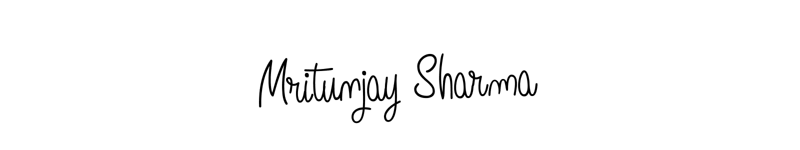 The best way (Angelique-Rose-font-FFP) to make a short signature is to pick only two or three words in your name. The name Mritunjay Sharma include a total of six letters. For converting this name. Mritunjay Sharma signature style 5 images and pictures png