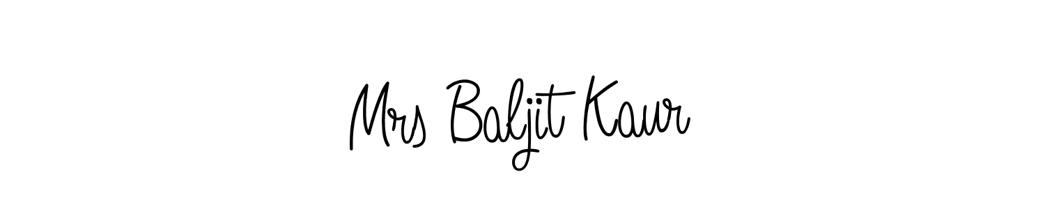 Create a beautiful signature design for name Mrs Baljit Kaur. With this signature (Angelique-Rose-font-FFP) fonts, you can make a handwritten signature for free. Mrs Baljit Kaur signature style 5 images and pictures png