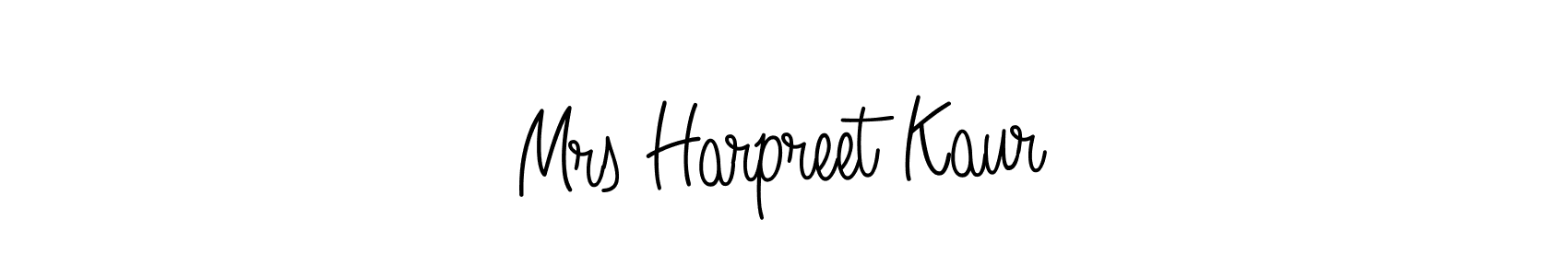 Design your own signature with our free online signature maker. With this signature software, you can create a handwritten (Angelique-Rose-font-FFP) signature for name Mrs Harpreet Kaur. Mrs Harpreet Kaur signature style 5 images and pictures png
