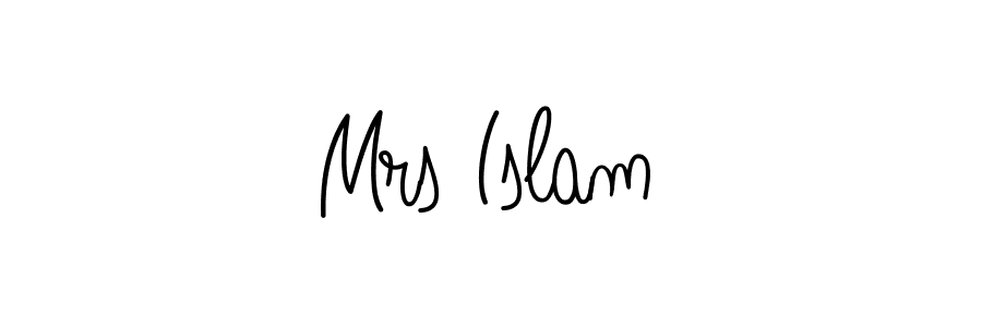 Design your own signature with our free online signature maker. With this signature software, you can create a handwritten (Angelique-Rose-font-FFP) signature for name Mrs Islam. Mrs Islam signature style 5 images and pictures png