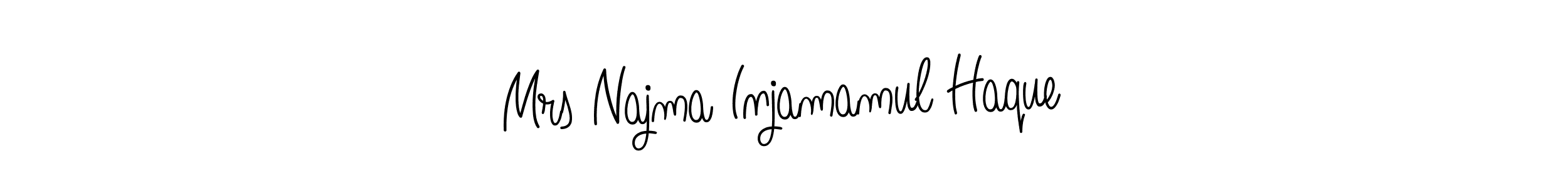 How to make Mrs Najma Injamamul Haque name signature. Use Angelique-Rose-font-FFP style for creating short signs online. This is the latest handwritten sign. Mrs Najma Injamamul Haque signature style 5 images and pictures png