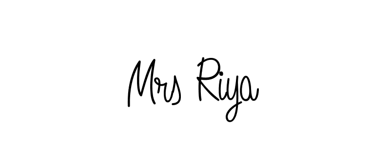 The best way (Angelique-Rose-font-FFP) to make a short signature is to pick only two or three words in your name. The name Mrs Riya include a total of six letters. For converting this name. Mrs Riya signature style 5 images and pictures png