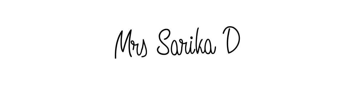 Make a beautiful signature design for name Mrs Sarika D. With this signature (Angelique-Rose-font-FFP) style, you can create a handwritten signature for free. Mrs Sarika D signature style 5 images and pictures png