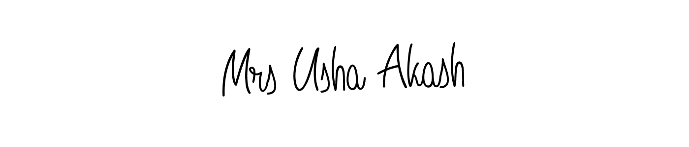 Make a beautiful signature design for name Mrs Usha Akash. With this signature (Angelique-Rose-font-FFP) style, you can create a handwritten signature for free. Mrs Usha Akash signature style 5 images and pictures png