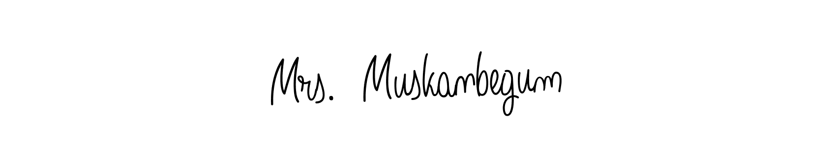 How to make Mrs.  Muskanbegum name signature. Use Angelique-Rose-font-FFP style for creating short signs online. This is the latest handwritten sign. Mrs.  Muskanbegum signature style 5 images and pictures png