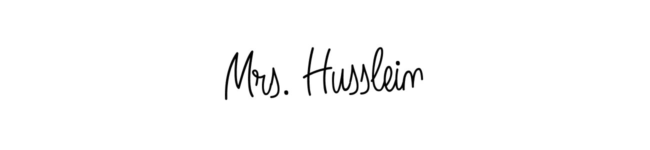 Make a beautiful signature design for name Mrs. Husslein. With this signature (Angelique-Rose-font-FFP) style, you can create a handwritten signature for free. Mrs. Husslein signature style 5 images and pictures png