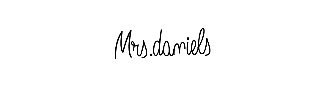 Angelique-Rose-font-FFP is a professional signature style that is perfect for those who want to add a touch of class to their signature. It is also a great choice for those who want to make their signature more unique. Get Mrs.daniels name to fancy signature for free. Mrs.daniels signature style 5 images and pictures png