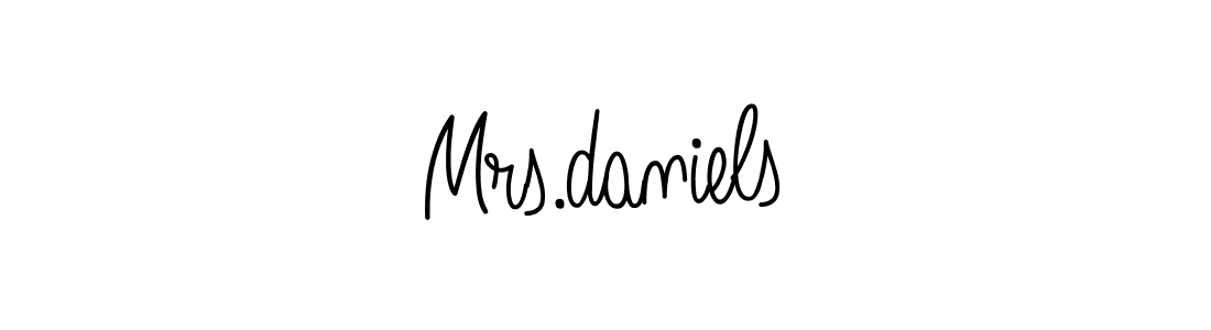 You should practise on your own different ways (Angelique-Rose-font-FFP) to write your name (Mrs.daniels) in signature. don't let someone else do it for you. Mrs.daniels signature style 5 images and pictures png