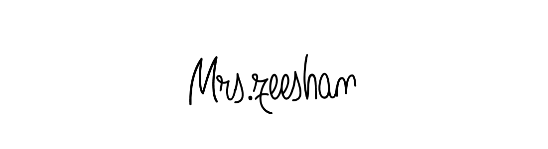 Make a beautiful signature design for name Mrs.zeeshan. With this signature (Angelique-Rose-font-FFP) style, you can create a handwritten signature for free. Mrs.zeeshan signature style 5 images and pictures png