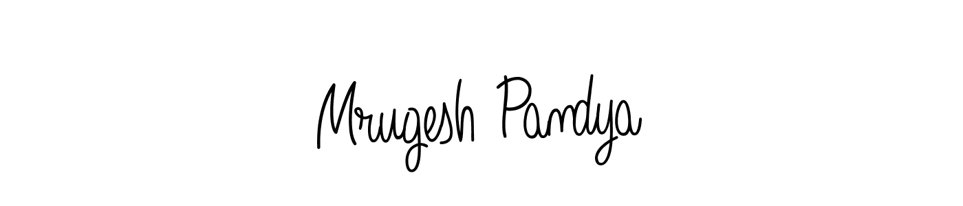 How to make Mrugesh Pandya name signature. Use Angelique-Rose-font-FFP style for creating short signs online. This is the latest handwritten sign. Mrugesh Pandya signature style 5 images and pictures png