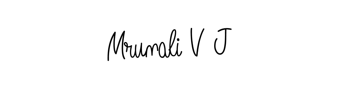 How to Draw Mrunali V J signature style? Angelique-Rose-font-FFP is a latest design signature styles for name Mrunali V J. Mrunali V J signature style 5 images and pictures png