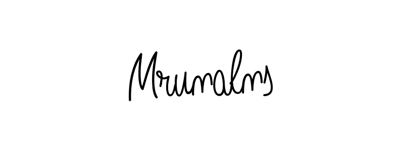 You should practise on your own different ways (Angelique-Rose-font-FFP) to write your name (Mrunalns) in signature. don't let someone else do it for you. Mrunalns signature style 5 images and pictures png