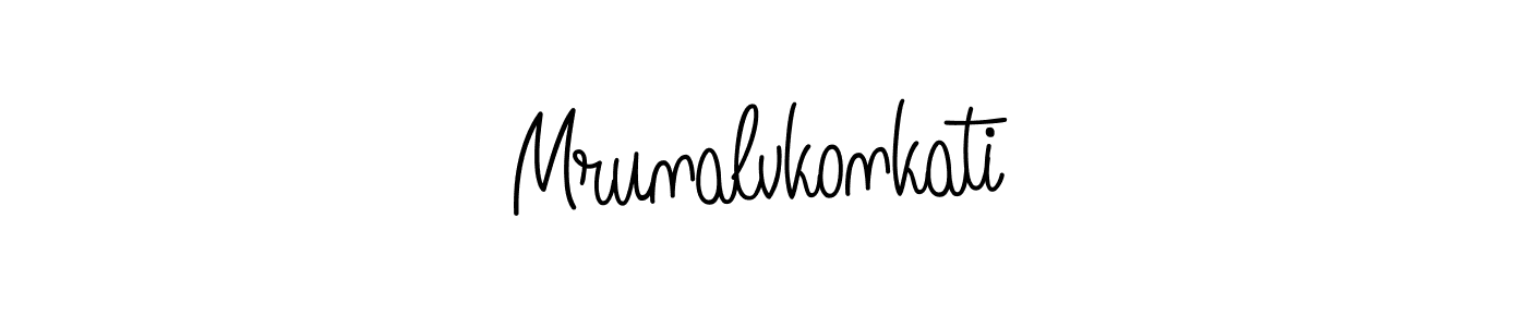 Create a beautiful signature design for name Mrunalvkonkati. With this signature (Angelique-Rose-font-FFP) fonts, you can make a handwritten signature for free. Mrunalvkonkati signature style 5 images and pictures png