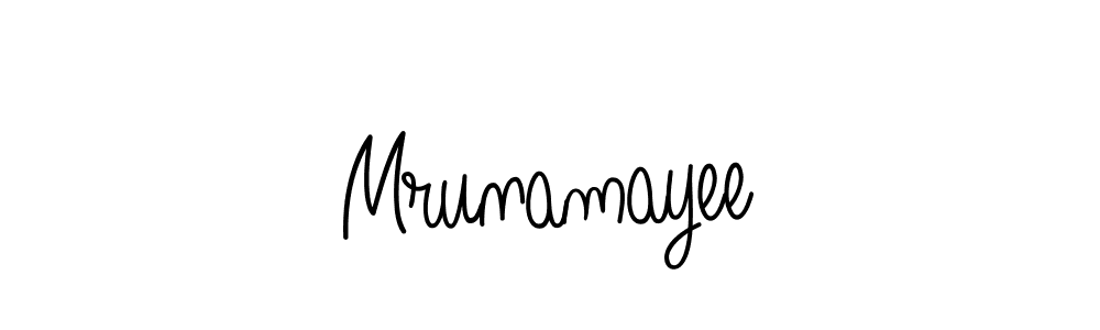 Use a signature maker to create a handwritten signature online. With this signature software, you can design (Angelique-Rose-font-FFP) your own signature for name Mrunamayee. Mrunamayee signature style 5 images and pictures png