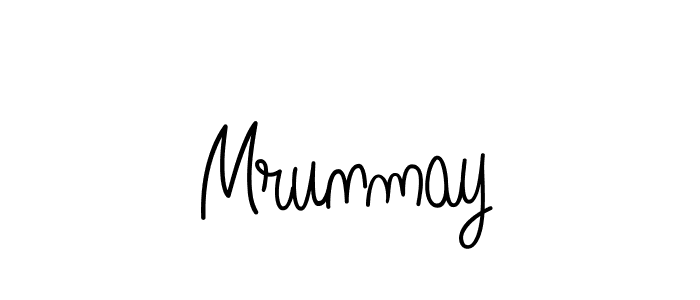 Make a beautiful signature design for name Mrunmay. With this signature (Angelique-Rose-font-FFP) style, you can create a handwritten signature for free. Mrunmay signature style 5 images and pictures png