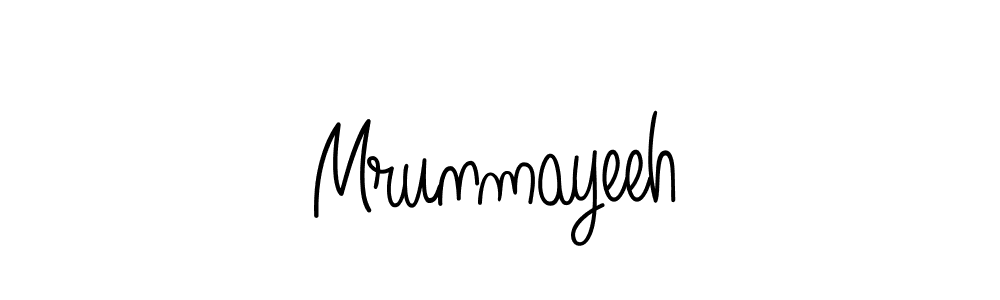 The best way (Angelique-Rose-font-FFP) to make a short signature is to pick only two or three words in your name. The name Mrunmayeeh include a total of six letters. For converting this name. Mrunmayeeh signature style 5 images and pictures png