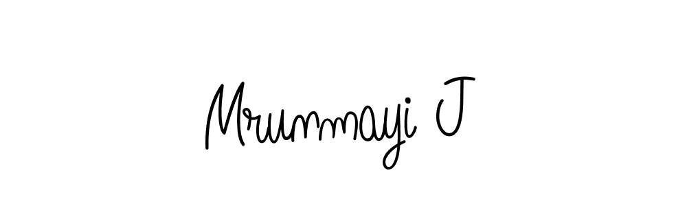 Also we have Mrunmayi J name is the best signature style. Create professional handwritten signature collection using Angelique-Rose-font-FFP autograph style. Mrunmayi J signature style 5 images and pictures png