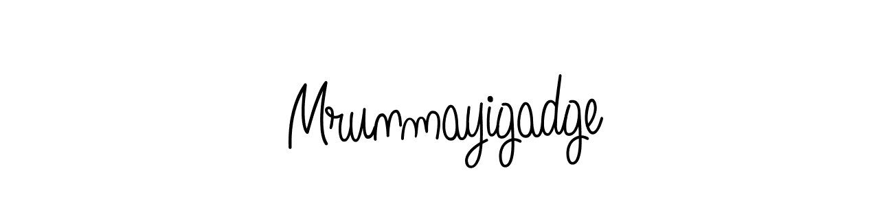 How to make Mrunmayigadge name signature. Use Angelique-Rose-font-FFP style for creating short signs online. This is the latest handwritten sign. Mrunmayigadge signature style 5 images and pictures png