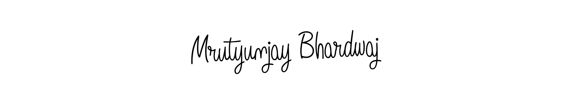 The best way (Angelique-Rose-font-FFP) to make a short signature is to pick only two or three words in your name. The name Mrutyunjay Bhardwaj include a total of six letters. For converting this name. Mrutyunjay Bhardwaj signature style 5 images and pictures png