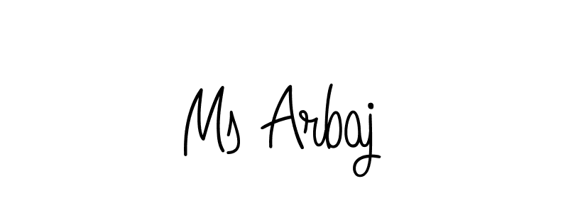 You should practise on your own different ways (Angelique-Rose-font-FFP) to write your name (Ms Arbaj) in signature. don't let someone else do it for you. Ms Arbaj signature style 5 images and pictures png
