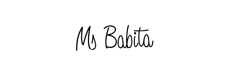 Use a signature maker to create a handwritten signature online. With this signature software, you can design (Angelique-Rose-font-FFP) your own signature for name Ms Babita. Ms Babita signature style 5 images and pictures png