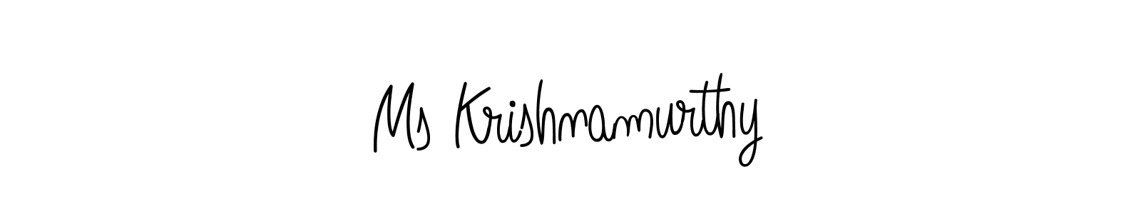 Make a beautiful signature design for name Ms Krishnamurthy. With this signature (Angelique-Rose-font-FFP) style, you can create a handwritten signature for free. Ms Krishnamurthy signature style 5 images and pictures png