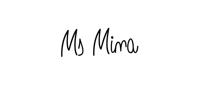 Make a beautiful signature design for name Ms Mina. With this signature (Angelique-Rose-font-FFP) style, you can create a handwritten signature for free. Ms Mina signature style 5 images and pictures png