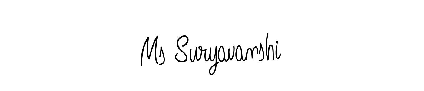Use a signature maker to create a handwritten signature online. With this signature software, you can design (Angelique-Rose-font-FFP) your own signature for name Ms Suryavanshi. Ms Suryavanshi signature style 5 images and pictures png