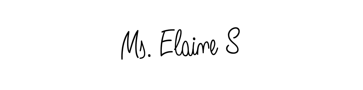 The best way (Angelique-Rose-font-FFP) to make a short signature is to pick only two or three words in your name. The name Ms. Elaine S include a total of six letters. For converting this name. Ms. Elaine S signature style 5 images and pictures png