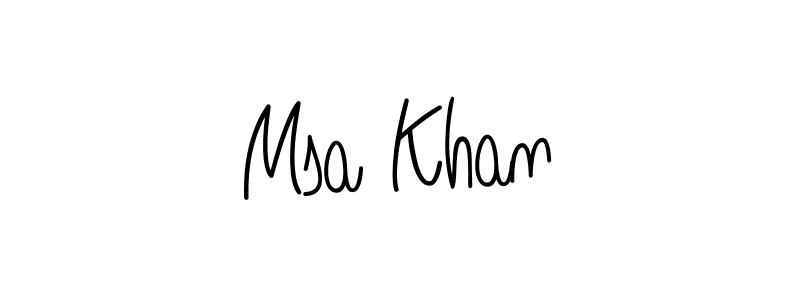 Angelique-Rose-font-FFP is a professional signature style that is perfect for those who want to add a touch of class to their signature. It is also a great choice for those who want to make their signature more unique. Get Msa Khan name to fancy signature for free. Msa Khan signature style 5 images and pictures png