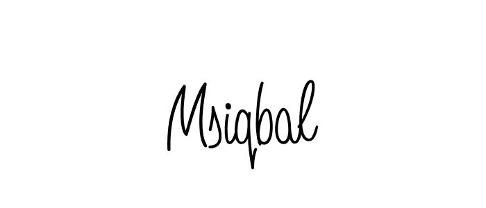 Make a beautiful signature design for name Msiqbal. With this signature (Angelique-Rose-font-FFP) style, you can create a handwritten signature for free. Msiqbal signature style 5 images and pictures png