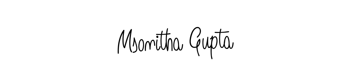 Make a beautiful signature design for name Msonitha Gupta. With this signature (Angelique-Rose-font-FFP) style, you can create a handwritten signature for free. Msonitha Gupta signature style 5 images and pictures png