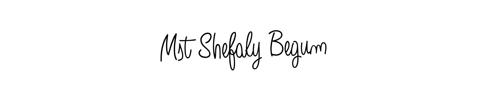 Use a signature maker to create a handwritten signature online. With this signature software, you can design (Angelique-Rose-font-FFP) your own signature for name Mst Shefaly Begum. Mst Shefaly Begum signature style 5 images and pictures png