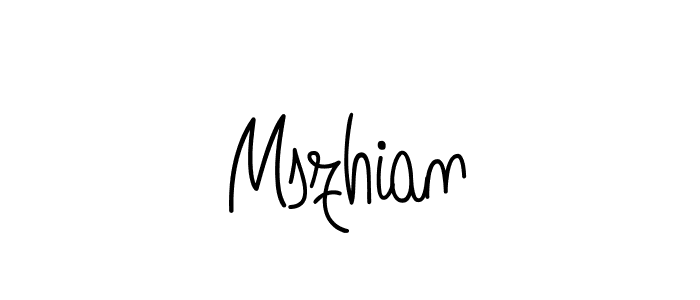 Use a signature maker to create a handwritten signature online. With this signature software, you can design (Angelique-Rose-font-FFP) your own signature for name Mszhian. Mszhian signature style 5 images and pictures png