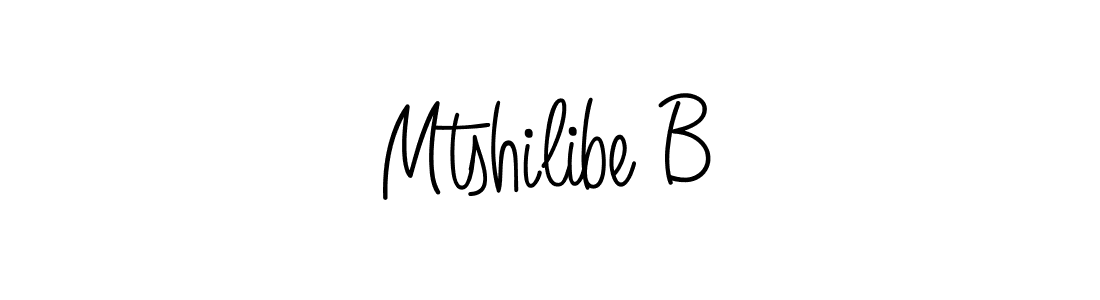 if you are searching for the best signature style for your name Mtshilibe B. so please give up your signature search. here we have designed multiple signature styles  using Angelique-Rose-font-FFP. Mtshilibe B signature style 5 images and pictures png