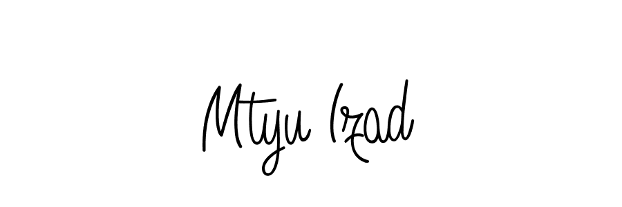 How to make Mtyu Izad name signature. Use Angelique-Rose-font-FFP style for creating short signs online. This is the latest handwritten sign. Mtyu Izad signature style 5 images and pictures png