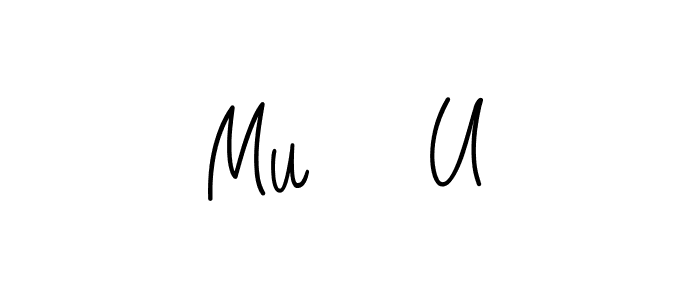 Mu س U stylish signature style. Best Handwritten Sign (Angelique-Rose-font-FFP) for my name. Handwritten Signature Collection Ideas for my name Mu س U. Mu س U signature style 5 images and pictures png