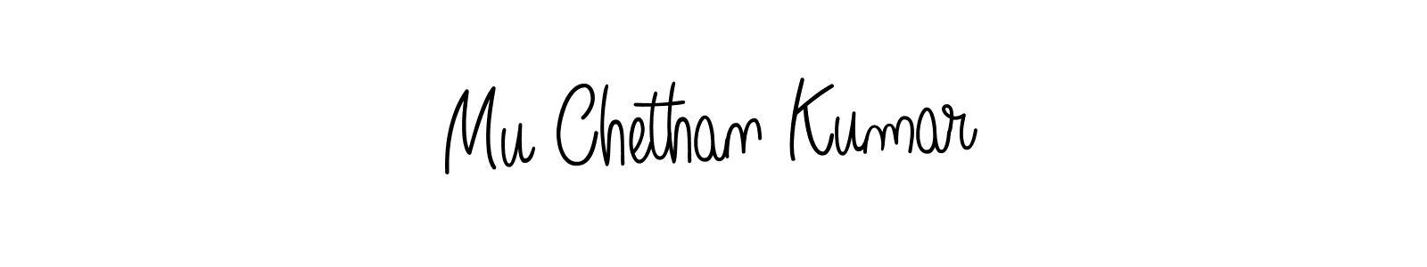 How to make Mu Chethan Kumar name signature. Use Angelique-Rose-font-FFP style for creating short signs online. This is the latest handwritten sign. Mu Chethan Kumar signature style 5 images and pictures png