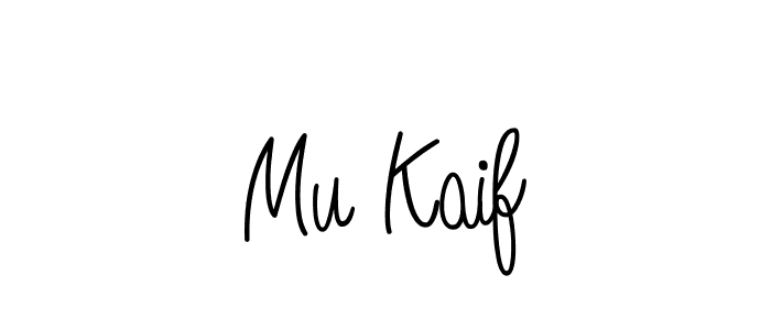 Make a beautiful signature design for name Mu Kaif. With this signature (Angelique-Rose-font-FFP) style, you can create a handwritten signature for free. Mu Kaif signature style 5 images and pictures png